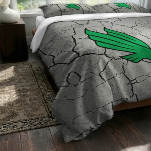 North Texas Mean Green Cracked Texture Bedding Set Fashion Forward