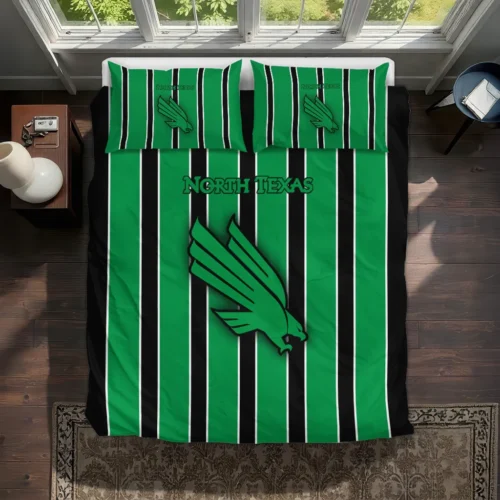 North Texas Mean Green Stripe Style Bedding Set Best Selling