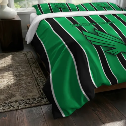 North Texas Mean Green Stripe Style Bedding Set Fashion Forward