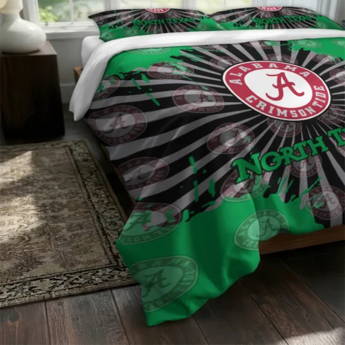 North Texas Mean Green Sunburst Splatter Bedding Set Fashion Forward