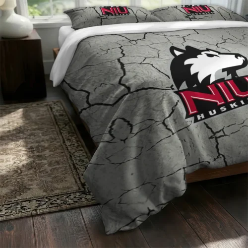 Northern Illinois Huskies Cracked Texture Bedding Set Fashion Forward