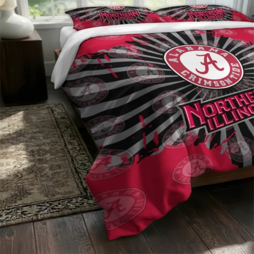 Northern Illinois Huskies Sunburst Splatter Bedding Set Fashion Forward