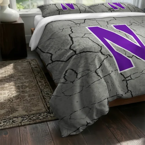 Northwestern Wildcats Cracked Texture Bedding Set Fashion Forward