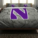 Northwestern Wildcats Cracked Texture Bedding Set Best Selling