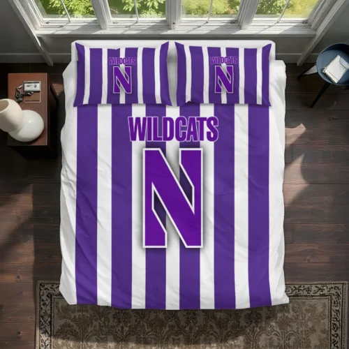 Northwestern Wildcats Stripe Style Bedding Set Best Selling