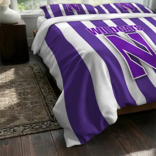 Northwestern Wildcats Stripe Style Bedding Set Fashion Forward