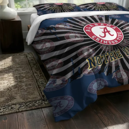 Notre Dame Fighting Irish Sunburst Splatter Bedding Set Fashion Forward