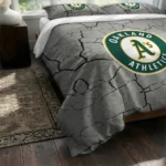 Oakland Athletics Cracked Texture Bedding Set Best Selling