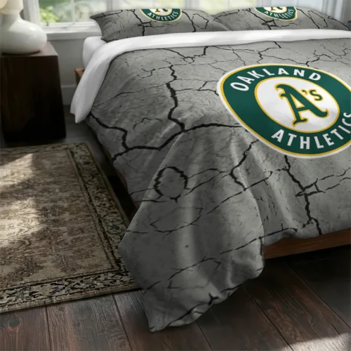 Oakland Athletics Cracked Texture Bedding Set Fashion Forward