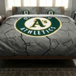 Oakland Athletics Cracked Texture Bedding Set Best Selling