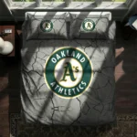 Oakland Athletics Cracked Texture Bedding Set Best Selling
