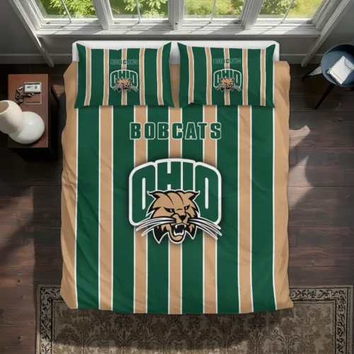 Ohio Bobcats Stripe Style Bedding Set Best Selling