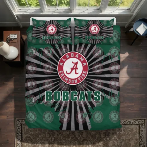 Ohio Bobcats Sunburst Splatter Bedding Set Best Selling