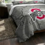 Ohio State Buckeyes Cracked Texture Bedding Set Best Selling