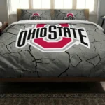 Ohio State Buckeyes Cracked Texture Bedding Set Best Selling