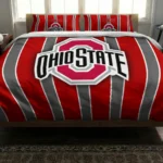 Ohio State Buckeyes Stripe Style Bedding Set Best Selling