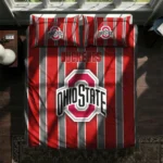 Ohio State Buckeyes Stripe Style Bedding Set Best Selling