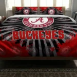 Ohio State Buckeyes Sunburst Splatter Bedding Set Best Selling