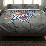 Oklahoma City Thunder Cracked Texture Bedding Set Best Selling