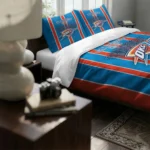 Oklahoma City Thunder Stripe Style Bedding Set Best Selling