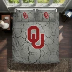Oklahoma Sooners Cracked Texture Bedding Set Best Selling
