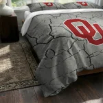 Oklahoma Sooners Cracked Texture Bedding Set Best Selling