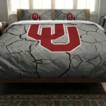 Oklahoma Sooners Cracked Texture Bedding Set Best Selling