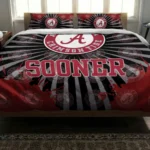 Oklahoma Sooners Sunburst Splatter Bedding Set Best Selling