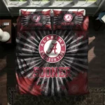 Oklahoma Sooners Sunburst Splatter Bedding Set Best Selling