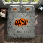 Oklahoma State Cowboys Cracked Texture Bedding Set Best Selling