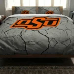 Oklahoma State Cowboys Cracked Texture Bedding Set Best Selling