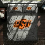 Oklahoma State Cowboys Cracked Texture Bedding Set Best Selling