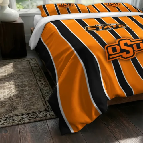 Oklahoma State Cowboys Stripe Style Bedding Set Fashion Forward