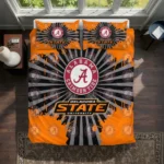 Oklahoma State Cowboys Sunburst Splatter Bedding Set Best Selling