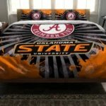 Oklahoma State Cowboys Sunburst Splatter Bedding Set Best Selling