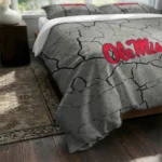 Ole Miss Rebels Cracked Texture Bedding Set Best Selling