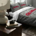 Ole Miss Rebels Cracked Texture Bedding Set Best Selling