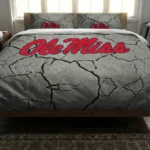 Ole Miss Rebels Cracked Texture Bedding Set Best Selling