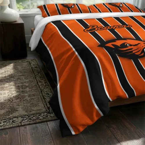 Oregon State Beavers Stripe Style Bedding Set Fashion Forward
