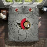 Ottawa Senators Cracked Texture Bedding Set Best Selling