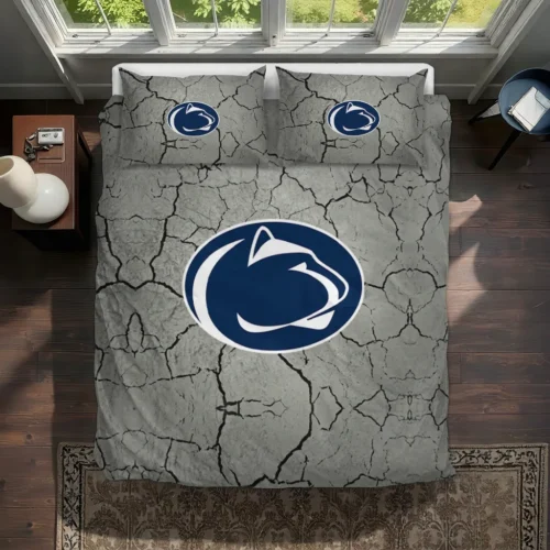 Penn State Nittany Lions Cracked Texture Bedding Set Best Selling
