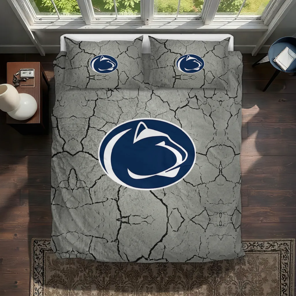Penn State Nittany Lions Cracked Texture Bedding Set Best Selling Penn State Nittany Lions Cracked Texture Bedding Set Best Selling