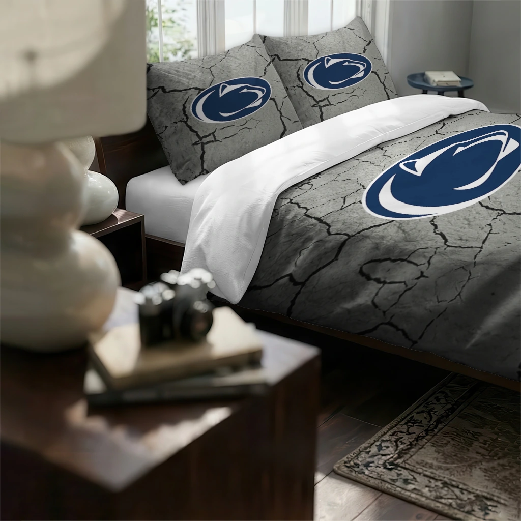 Penn State Nittany Lions Cracked Texture Bedding Set High Quality Penn State Nittany Lions Cracked Texture Bedding Set High Quality