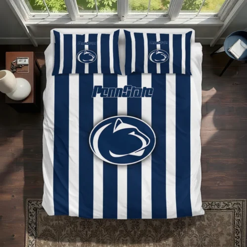 Penn State Nittany Lions Stripe Style Bedding Set Best Selling