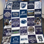 Penn State Quilt Blanket College Sports Blue White