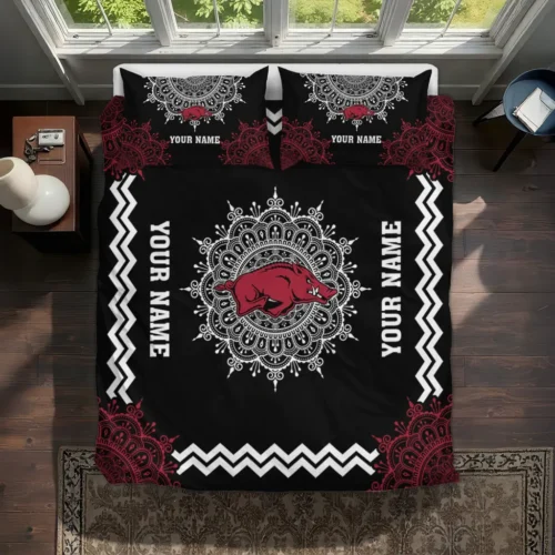 Personalized Arkansas Razorbacks Mandala Lacework Bedding Set Best Selling