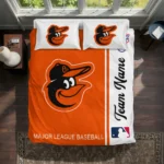 Personalized Baltimore Orioles Mlb Logo Bedding Set Best Selling