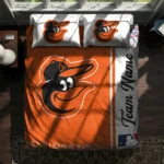 Personalized Baltimore Orioles Mlb Logo Bedding Set Best Selling