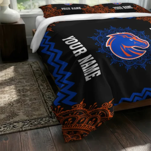 Personalized Boise State Broncos Mandala Lacework Bedding Set Fashion Forward