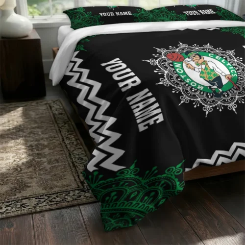 Personalized Boston Celtics Mandala Lacework Bedding Set Fashion Forward